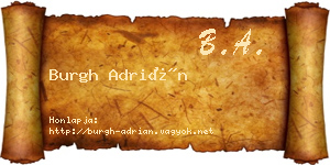 Burgh Adrián névjegykártya